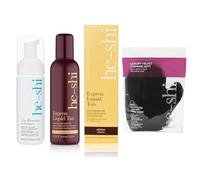 He-Shi Tan & Remove Bundle | Express Liquid Fake Tan, Luxury Velvet Tanning Mitt, Remover & Primer | Streak-Free Bronze with Applicator Mitt | Vegan & Cruelty Free