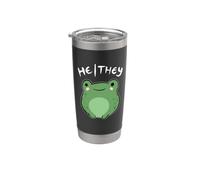 He They Pronouns Frog Cute Nonbinary Queer Aesthetic Stainless Steel Insulated Tumbler