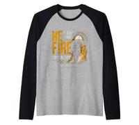 He Walks Through The Fire with Me Psalm 23 4 Firefighter Raglan Baseball Tee