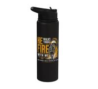He Walks Through The Fire with Me Psalm 23 4 Firefighter Stainless Steel Insulated Water Bottle