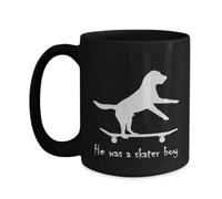 He Was A Skater Boy Black Mug | Printed Ceramic Mug | Tea Cup Gift for Coffee Lover | Christmas Gifts Tea Mug