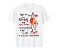 He was My Rock Cardinal Bird Strength Angel Husband Memorial T-Shirt