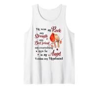 He was My Rock Cardinal Bird Strength Angel Husband Memorial Tank Top