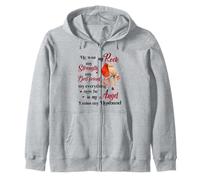 He Was My Rock Cardinal Bird Strength Angel Husband Memorial Zip Hoodie
