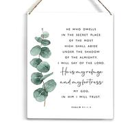 He Who Dwells In The Secret Place Bible Verse Metal Sign Rustic Psalm 91:1-2 Christian For Home Nursery Wall Art Decoration 6x8 Inch Metal Tin Signs