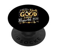 He Who Finds A Wife Finds A Good Thing Proverds 18 22 Christ PopSockets Adhesive PopGrip
