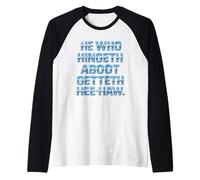 He Who Hingeth Aboot Getteth HEE Haw Funny Scottish Slang Raglan Baseball Tee