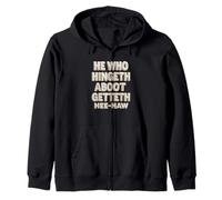 He Who Hingeth Aboot Getteth Hee Haw Funny Scottish Slang Zip Hoodie