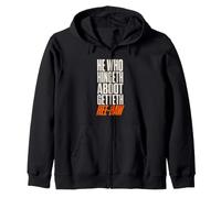 He Who Hingeth Aboot Getteth Hee Haw Scottish Banter Zip Hoodie
