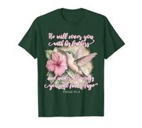 He Will Cover You with His Feathers Christian Hummingbird T-Shirt