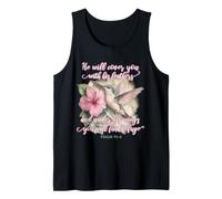 He Will Cover You with His Feathers Christian Hummingbird Tank Top