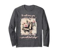 He Will Cover You with His Feathers Psalm 91:4 Butterfly Long Sleeve T-Shirt