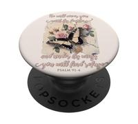He Will Cover You With His Feathers Psalm 91:4 Butterfly PopSockets Adhesive PopGrip