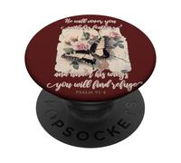 He Will Cover You With His Feathers Psalm 91:4 Butterfly PopSockets Adhesive PopGrip