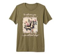 He Will Cover You with His Feathers Psalm 91:4 Butterfly Premium T-Shirt
