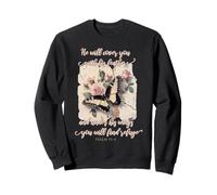 He Will Cover You With His Feathers Psalm 91:4 Butterfly Sweatshirt