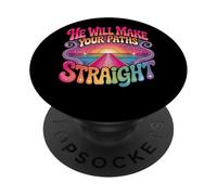 He Will Make Your Paths Straight Retro Inspirational PopSockets Adhesive PopGrip