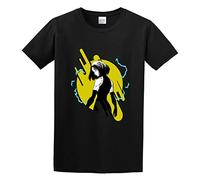 HE YE SHAN ZHA TIAO Battle Angel Alita Unisex 100% Cotton Short-Sleeve T-Shirts Black XXL