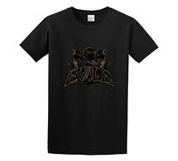 HE YE SHAN ZHA TIAO Evile Logo Unisex 100% Cotton Short-Sleeve T-Shirts Black M