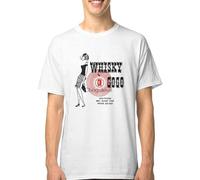 HE YE SHAN ZHA TIAO Whisky A Go-Go Vintage Poster Restoration - Digital Painting 16 Shirt Crew Neck Unisex Short Sleeve T-Shirt White M