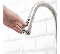 Heable Brushed Nickel Dual-Spray Pull-Down Kitchen Tap Replacement Head in Silver Heable Silver