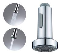 Heable Chrome Dual-Spray Universal 1/2-Inch Kitchen Tap Replacement Head in Silver Heable Silver