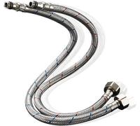 Heable Durable Monobloc Mixer Tap Connectors Pack Of 2 600mm Long M10 X1/2 Fitting Silver