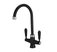 Heable Elegant Matte Black Kitchen Sink Mixer Tap Dual Lever Monobloc Heable Black