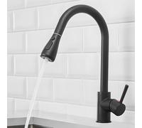 Heable Matte Black Single-Handle Pull-Down Kitchen Mixer Tap Heable Black