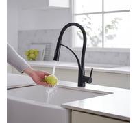 Heable Matte Black Single-Lever Pull-Down Dual-Spray Kitchen Mixer Tap Heable Black