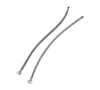 Heable Pack of 2 Kitchen/Basin Monobloc Mixer Tap Connectors Flexi Pipes Tails British Standard Pipe M10 x1/2 Fitting 1200mm Long (Silver Pipes)