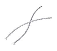 Heable Pack of 2 Kitchen/Basin Monobloc Mixer Tap Connectors Flexi Pipes Tails British Standard Pipe M10 x1/2 Fitting 800mm Long (Silver Pipes)