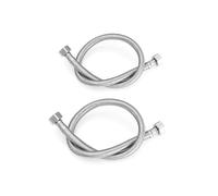 Heable Pair of Flexible Pipes for Bathroom/Kitchen/Toilet Taps British Standard Pipe 1/2" x 1/2" BSP Fitting 500mm Long