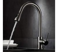 Heable Single Handle High Arc Pull Down Kitchen Sink Mixer Tap With Brushed Nickel Finish And Uk Standard Fittings