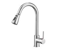 Heable Sleek Chrome Kitchen Sink Mixer Tap With Pull Down Sprayer And Single Handle