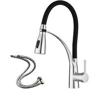 Heable Sleek Kitchen Mixer Tap With Pull Down Sprayer 360° Swivel in Silver Heable Silver