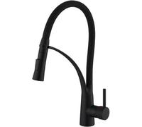 Heable Sleek Matte Black Pull Down Kitchen Sink Mixer Tap With Dual Function Sprayer And Swivel Spout