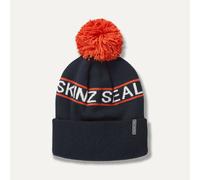 SEALSKINZ Heacham Waterproof Cold Weather Icon Bobble Hat Navy Orange
