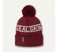 SEALSKINZ | Heacham | Waterproof Cold Weather Icon Unisex Bobble Beanie Hat | Winter Sports Accessories | Fleece Lined | Essential for Skiing Red