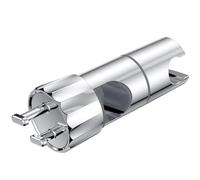 Head Adjustable 360° Rotatable Shower Holder with 2 Hooks for 19-28mm Handheld Shower Rail, Chrome Plated Holder, Universal