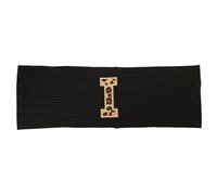 Head Bands Print Letters Knitted Striped Headbands Ribbed Soft Casual Cotton Head Wrap For Ladies Hair Bands Accessories(Black I)