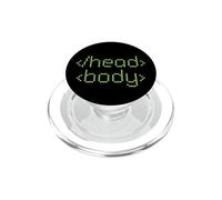 Head Body HTML Code Coder Web Developer Programming Joke PopSockets PopGrip for MagSafe