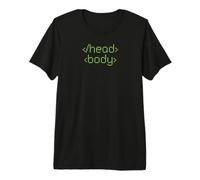 Head Body HTML Code Coder Web Developer Programming Joke Premium T-Shirt