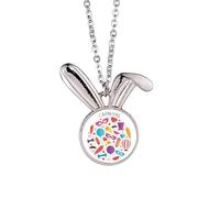 Head Bowknot Balloon Brazil Carnival Rabbit Necklace Pendant Bunny Animal Jewelry Gift