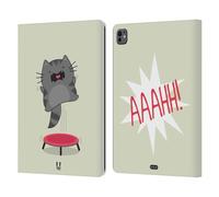 Head Case Designs Aaahh Wilbur The Cat Leather Wallet Case Compatible With Apple iPad Pro 13 M4 2024