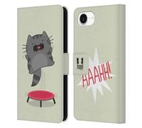Head Case Designs Aaahh Wilbur The Cat Leather Wallet Case Compatible With Apple iPhone 16e