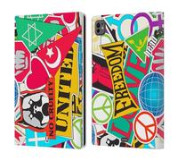 Head Case Designs Advocacies Sticker Happy - New Leather Wallet Case Compatible With Apple iPad Pro 11 M4 2024