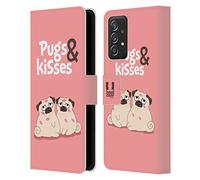 Head Case Designs And Kisses Piper The Pug Leather Wallet Case Compatible With Galaxy A52 / A52s / 5G (2021)