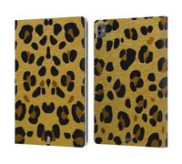 Head Case Designs Animal Print Grand As Gold Leather Wallet Case Compatible With Apple iPad Pro 13 M4 2024