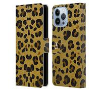 Head Case Designs Animal Print Grand As Gold Leather Wallet Case Compatible With Apple iPhone 13 Pro Max